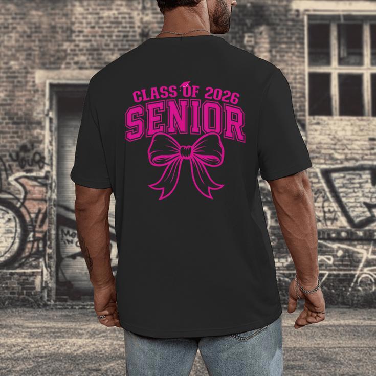 Senior Class Of 2026 Coquette Pink Bow Graduation 2026 Men's Back Print T-Shirt