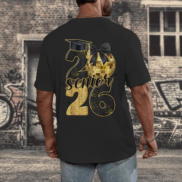 Senior Class Of 2026 Senior Girl Graduation Cap Coquette Bow Men's Back Print T-Shirt