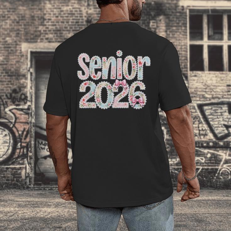 Senior Class Of 2026 Graduation 2026 Coquette Pink Bow Cute Men's Back Print T-Shirt