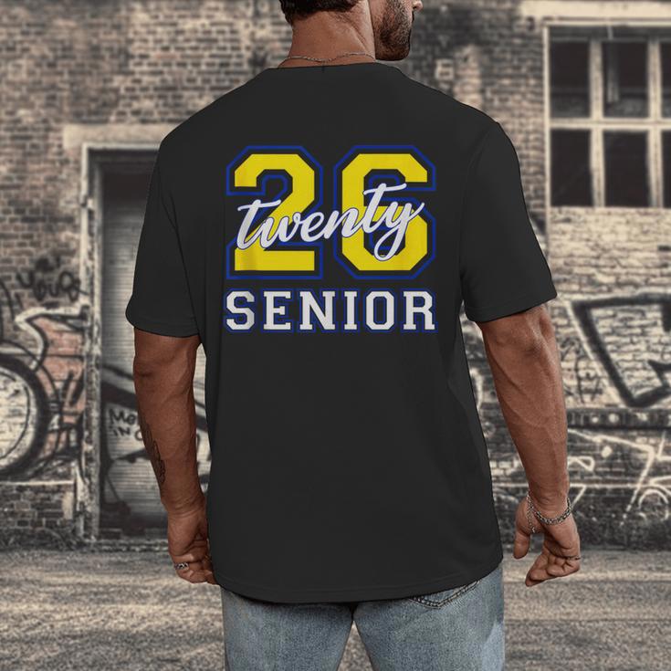 Senior Class 2026 Graduation Yellow Blue Letters Men's Back Print T-Shirt