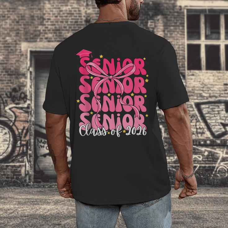 Senior Class Of 2026 Pink Coquette Bow Graduation 2026 Men's Back Print T-Shirt