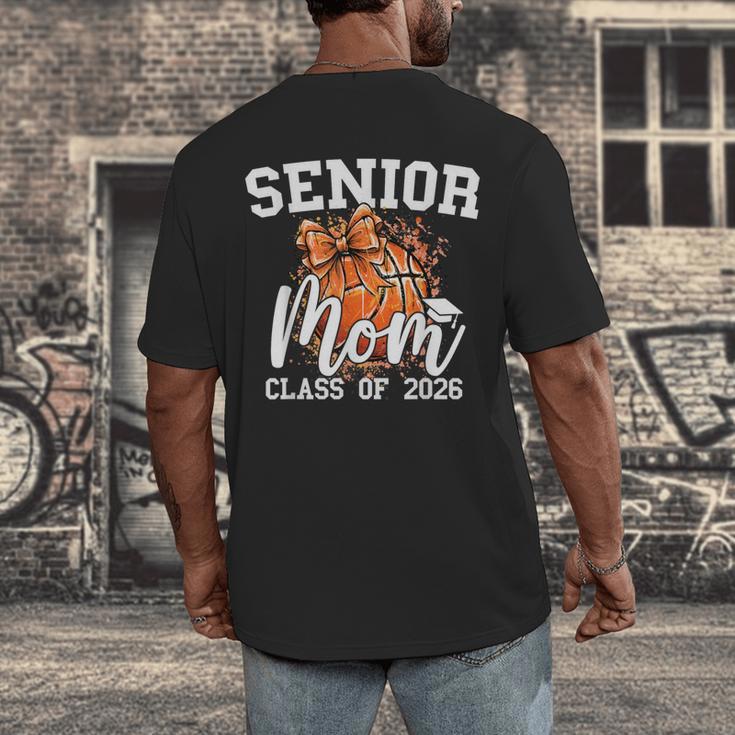 Senior Mom Class Of 2026 Coquette Bow Basketball Graduation Men's Back Print T-Shirt