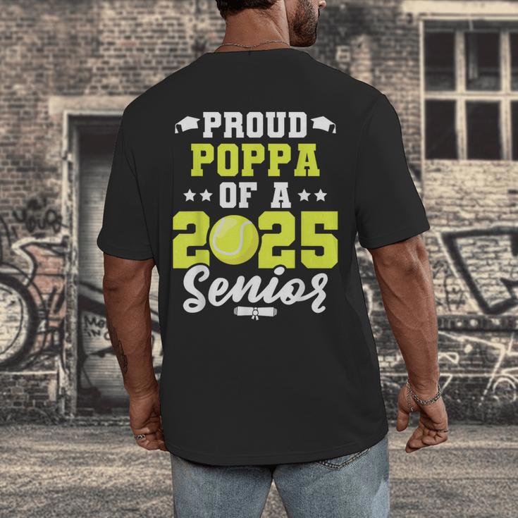 Senior Poppa 2025 Tennis Class Of 2025 Graduation Men's Back Print T-Shirt