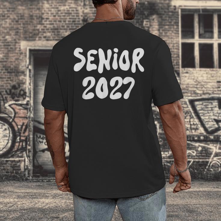 Senior Retro Class Of 2027 Graduation High School College Men's Back Print T-Shirt