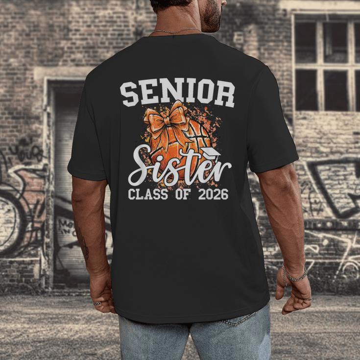 Senior Sister Class Of 2026 Coquette Basketball Graduation Men's Back Print T-Shirt