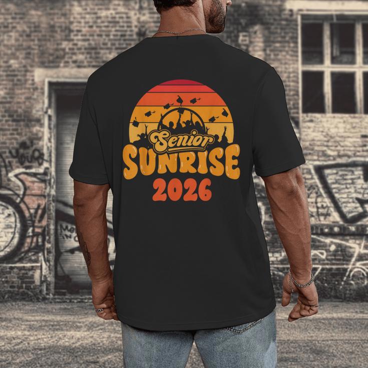 Senior Sunrise Class Of 2026 Graduation Proud Graduate Retro Men's Back Print T-Shirt