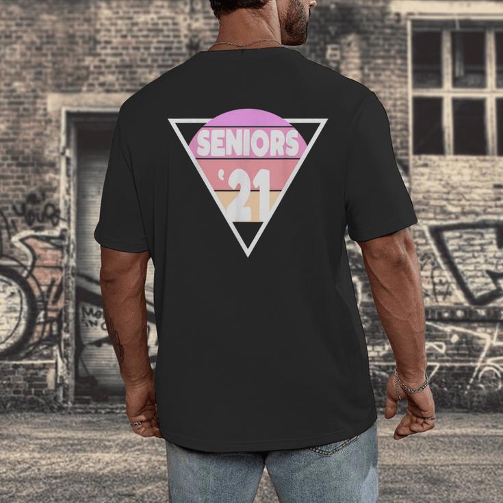 Seniors 2021 For Her Him Retro 21 Graduation Class Men's Back Print T-Shirt