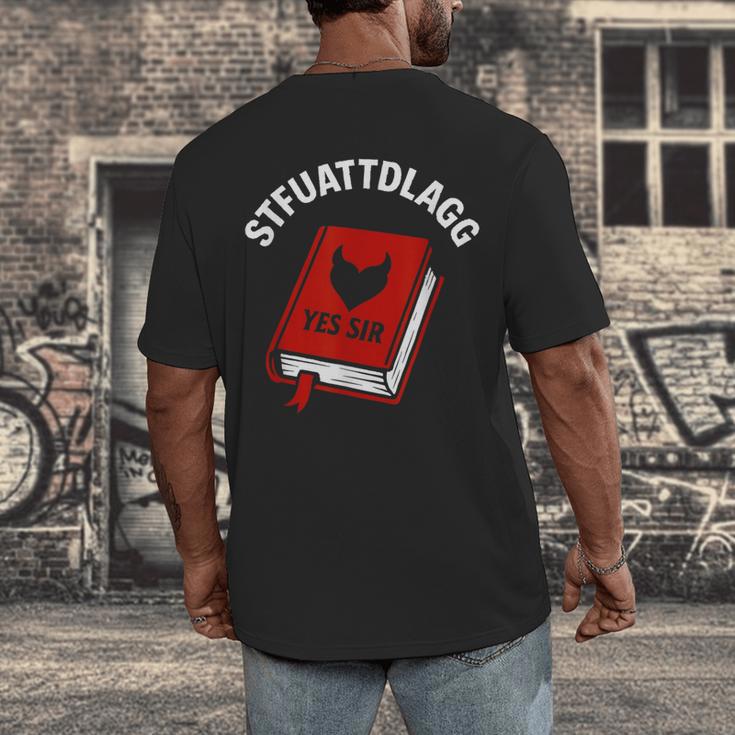Sexy STFUATTDLAGG Yes Sir Reading Spicy Good Book Love Heart Men's Back Print T-Shirt