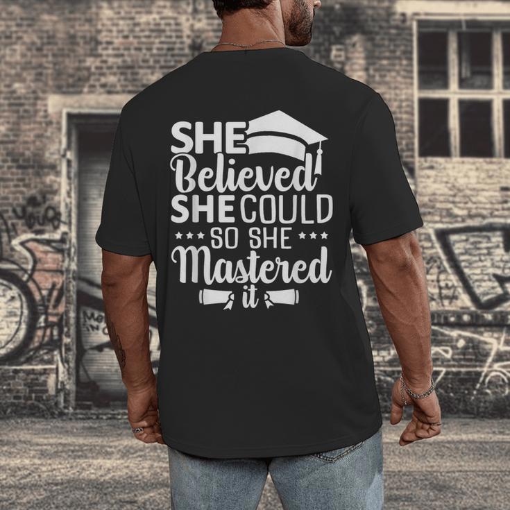 She Believed She Could So She Mastered It Graduation 2023 Men's Back Print T-Shirt