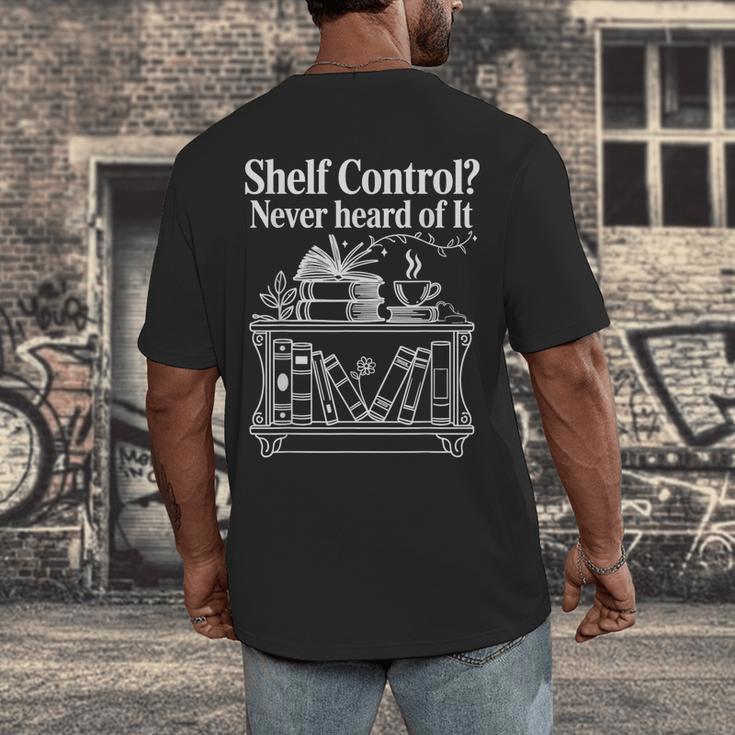 Shelf Control Never Heard Of It Book Lover Reading Men's Back Print T-Shirt