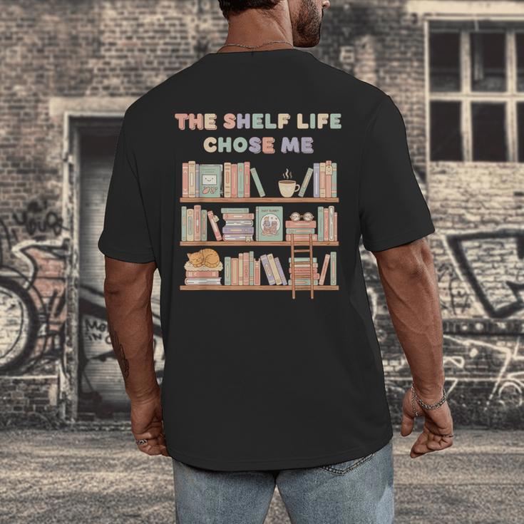 The Shelf Life Chose Me Bookstore Reading Lover Graphic Men's Back Print T-Shirt The Shelf Life Chose Me Bookstore Reading Lover Graphic Men's Back Print T-Shirt