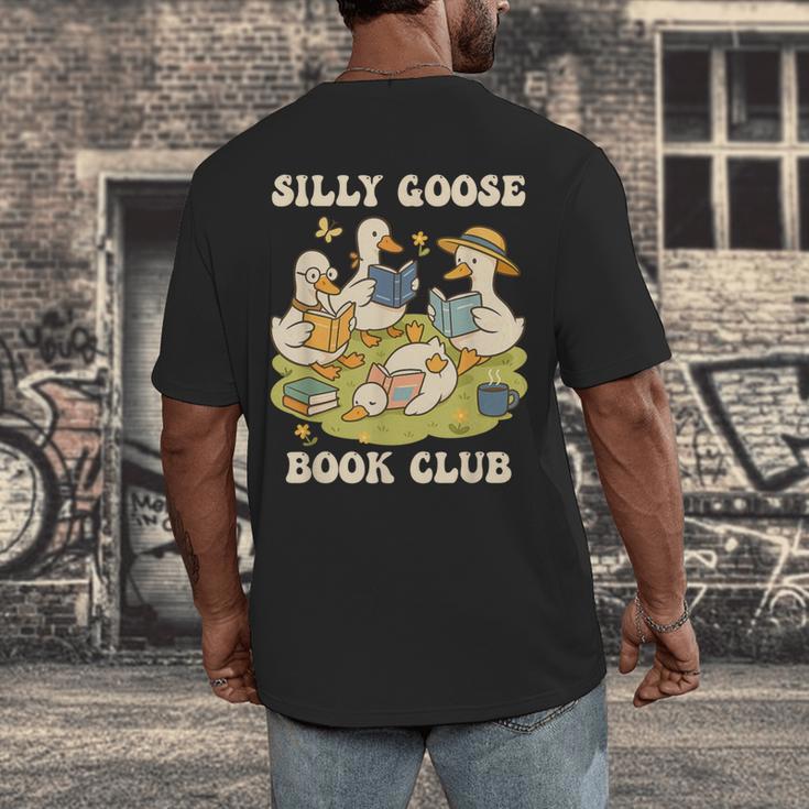 Silly-Goose Book Club Goose And Book Lovers Men's Back Print T-Shirt Silly-Goose Book Club Goose And Book Lovers Men's Back Print T-Shirt