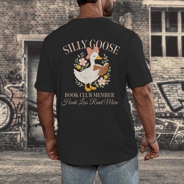 Silly Goose Book Club Member Reading Lover Men's Back Print T-Shirt