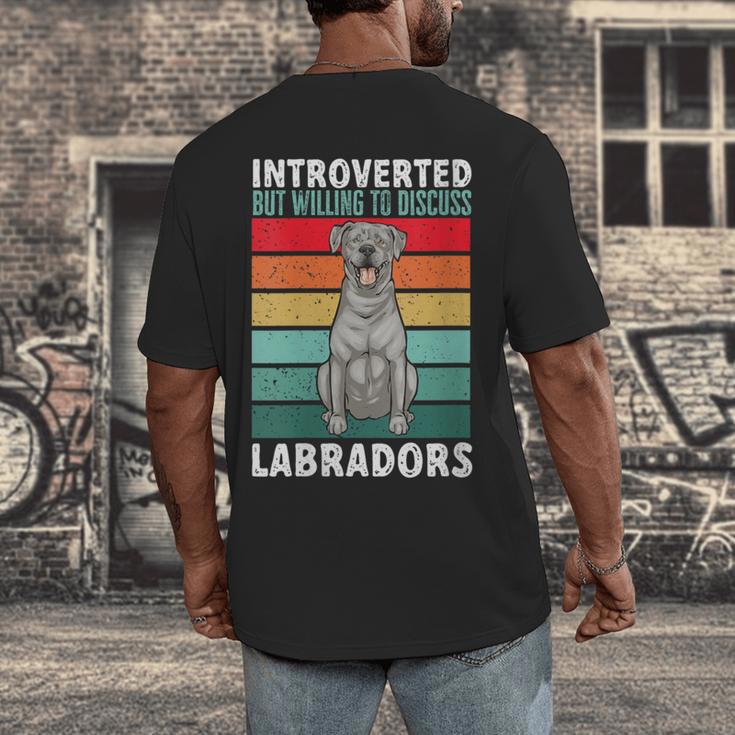 Silver Labrador Retriever Introvert Silver Lab Men's Back Print T-Shirt Silver Labrador Retriever Introvert Silver Lab Men's Back Print T-Shirt