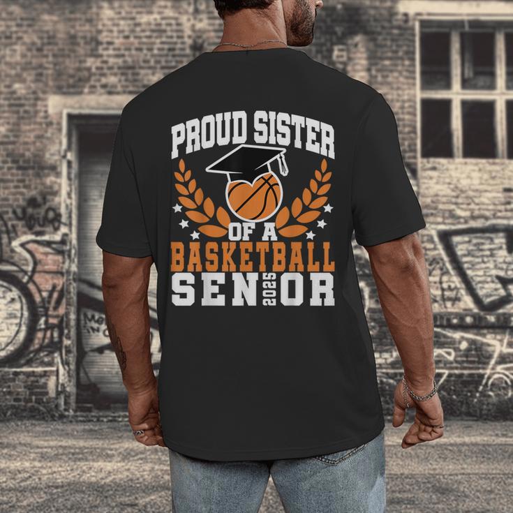 Sister Class Of 2025 Senior Basketball Graduation Family Men's Back Print T-Shirt