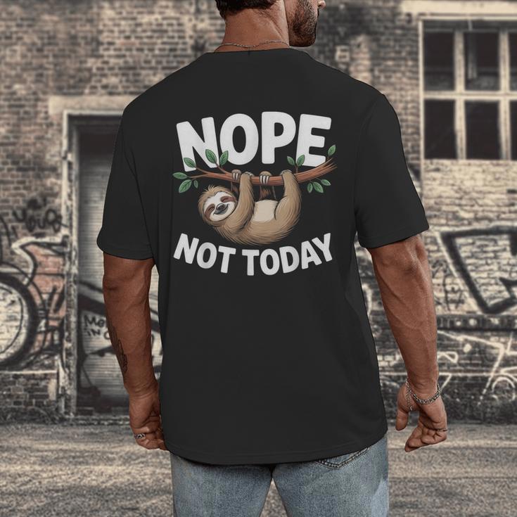 Sloth Shirts Cute Introvert Nope Not Today Sloth Men's Back Print T-Shirt Sloth Shirts Cute Introvert Nope Not Today Sloth Men's Back Print T-Shirt