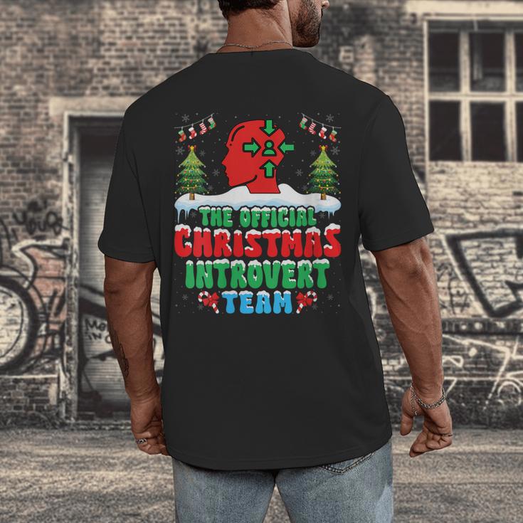 Snow Christmas Introvert Team Introverted Introvert Xmas Men's Back Print T-Shirt Snow Christmas Introvert Team Introverted Introvert Xmas Men's Back Print T-Shirt