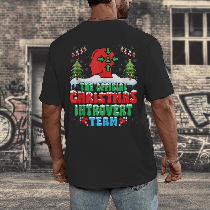 Snow Christmas Introvert Team Introverted Introvert Xmas Men's Back Print T-Shirt