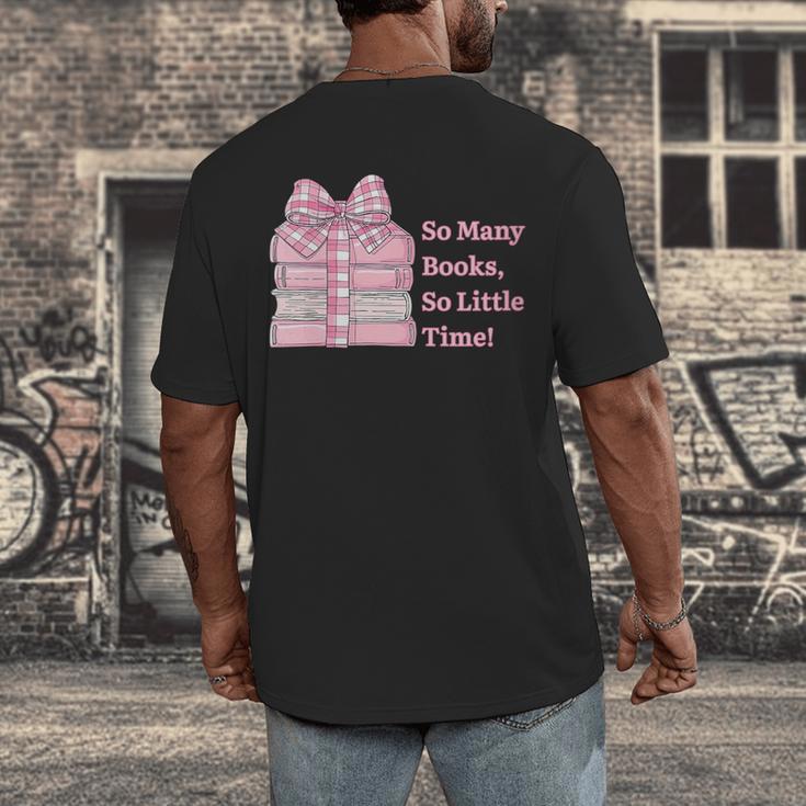 So Many Books Little Time Book Lover Teacher Librarian Men's Back Print T-Shirt