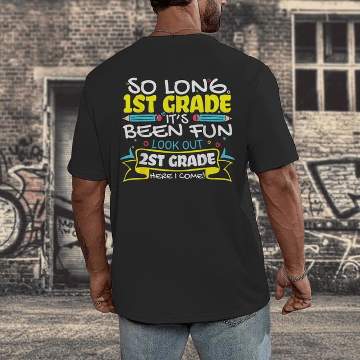 So Long 1st Grade 2nd Grade Here I Come School Graduation Men's Back Print T-Shirt