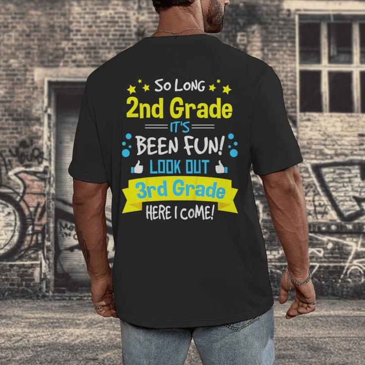 So Long 2nd Grade Here I Come 3rd Grader Graduation Men's Back Print T-Shirt