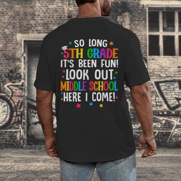 So Long 5th Grade Graduation Middle School Here I Come Kids Men's Back Print T-Shirt