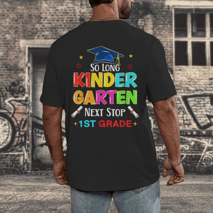 So Long Kindergarten Graduation 2025 Graduate 1st Grade Men's Back Print T-Shirt