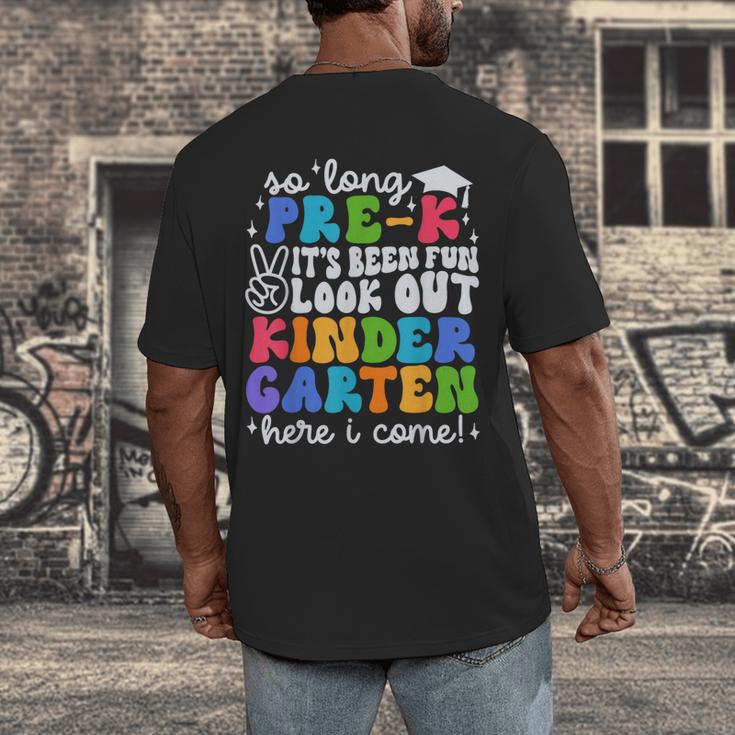 So Long Pre K Graduation Kindergarten Here I Come Kids 2024 Men's Back Print T-Shirt