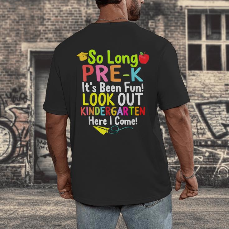 So Long Pre-K Kindergarten Here I Come Graduation Kids Men's Back Print T-Shirt