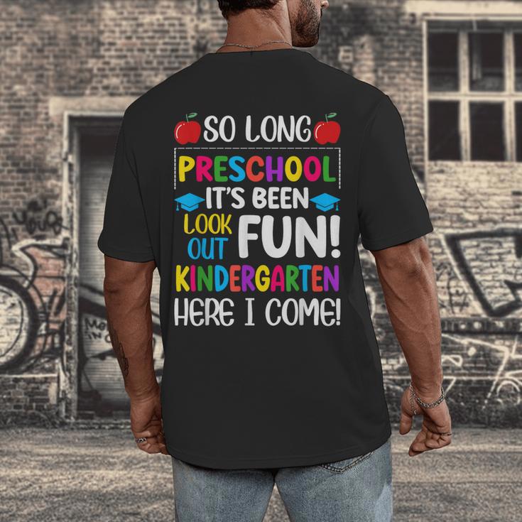 So Long Preschool Kindergarten Here I Come Graduation Men's Back Print T-Shirt