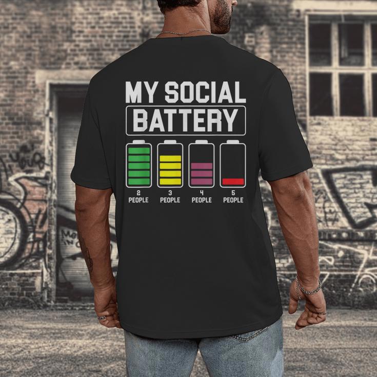 My Social Battery Introverted Low Energy Antisocial Men's Back Print T-Shirt My Social Battery Introverted Low Energy Antisocial Men's Back Print T-Shirt