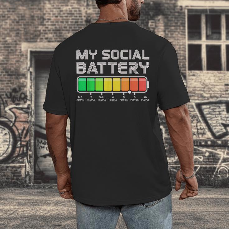 Social Battery Low Energy Antisocial Introvert Men's Back Print T-Shirt Social Battery Low Energy Antisocial Introvert Men's Back Print T-Shirt