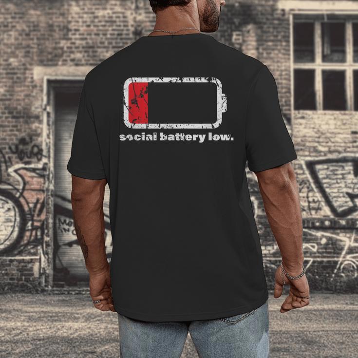 Social Battery Low Introvert Men's Back Print T-Shirt