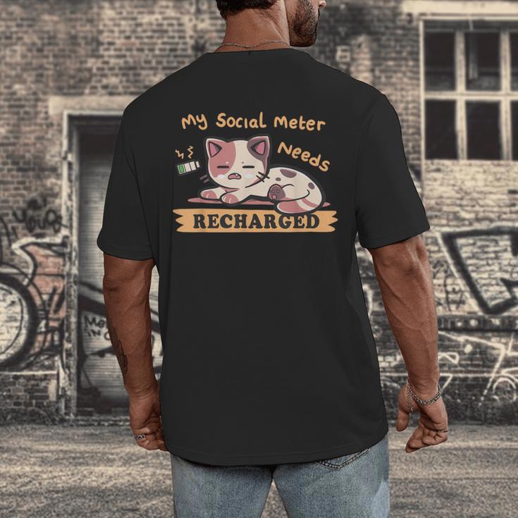 Social Meter Recharge Social Meter For Introverts Men's Back Print T-Shirt Social Meter Recharge Social Meter For Introverts Men's Back Print T-Shirt