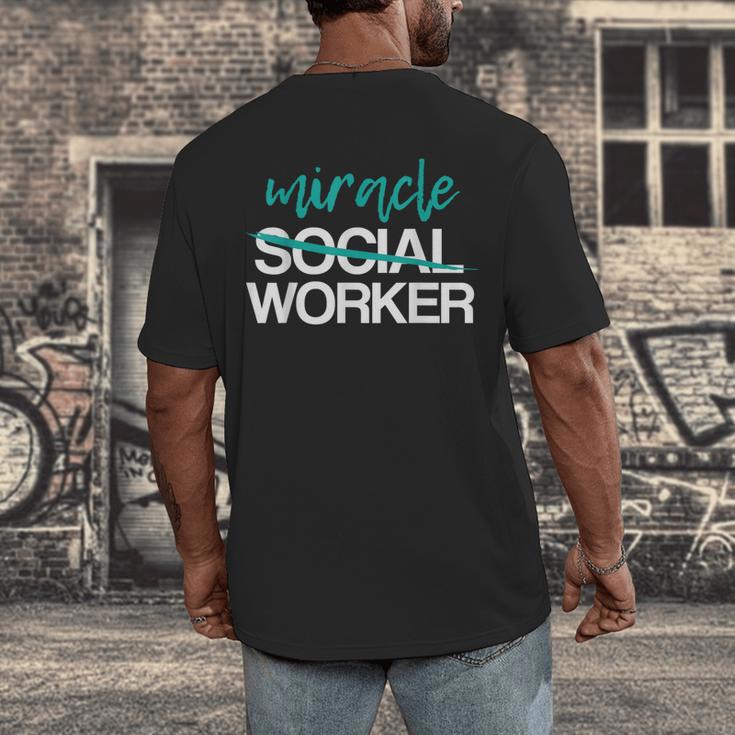 Social Worker Work Month MSW Graduation Masters Men's Back Print T-Shirt