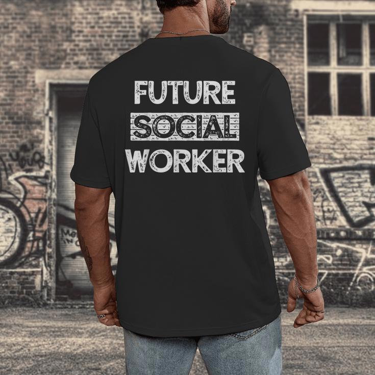 Social Worker Social Work Student Graduation Men's Back Print T-Shirt