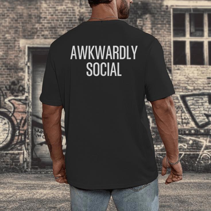 Socially Awkward Awkwardly Social Anxious Introverts Men's Back Print T-Shirt Socially Awkward Awkwardly Social Anxious Introverts Men's Back Print T-Shirt