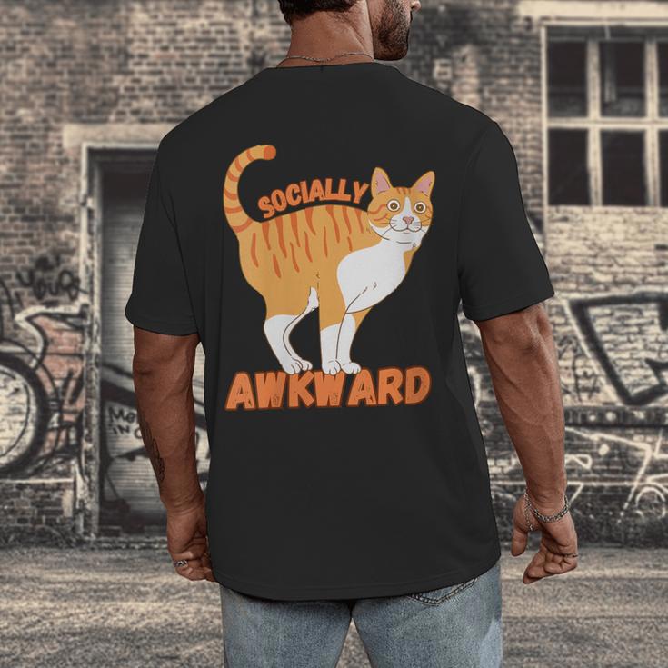 SOCIALLY AWKWARD FUNNY CAT ANTISOCIAL INTROVERT WEIRD Men's Back Print T-Shirt SOCIALLY AWKWARD FUNNY CAT ANTISOCIAL INTROVERT WEIRD Men's Back Print T-Shirt