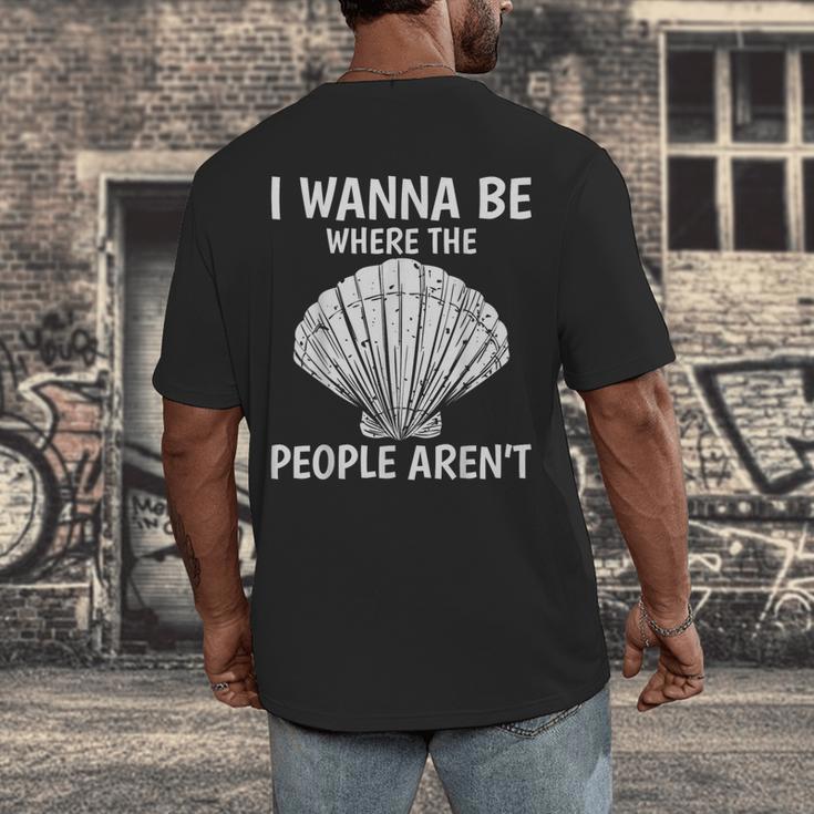 Solitude Introverts I Wanna Be Where The People Aren't Men's Back Print T-Shirt Solitude Introverts I Wanna Be Where The People Aren't Men's Back Print T-Shirt