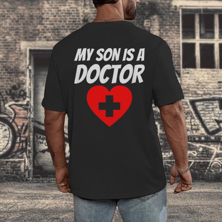 My Son Is A Doctor Shirt Proud Parents Graduation Men's Back Print T-Shirt
