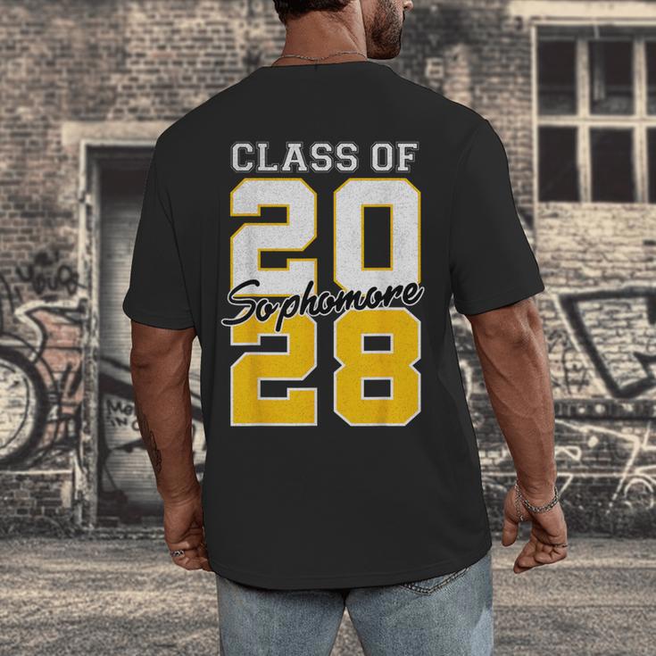 Sophomore 2028 Class Of 2028 Graduation 2028 10th Grade Men's Back Print T-Shirt