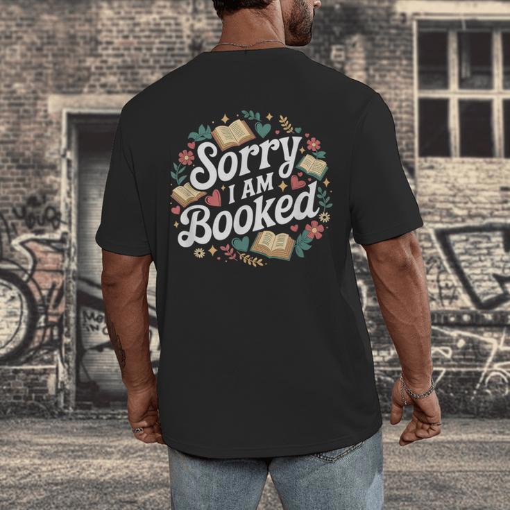 Sorry i Am Booked Reading Read Books Reader Nerd Men's Back Print T-Shirt Sorry i Am Booked Reading Read Books Reader Nerd Men's Back Print T-Shirt