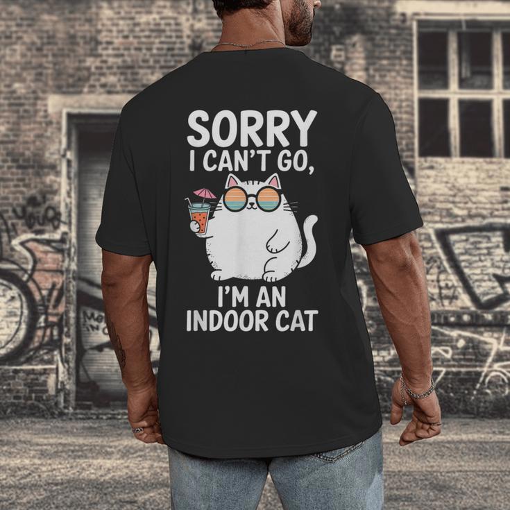 Sorry I Can’t Go I’m An Indoor Cat Introvert Cat Men's Back Print T-Shirt Sorry I Can’t Go I’m An Indoor Cat Introvert Cat Men's Back Print T-Shirt