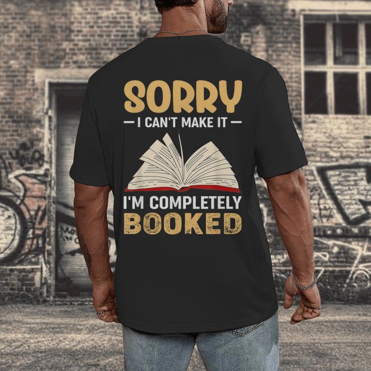 Sorry I Can't Make It I'm Completely Booked Book Reading Men's Back Print T-Shirt