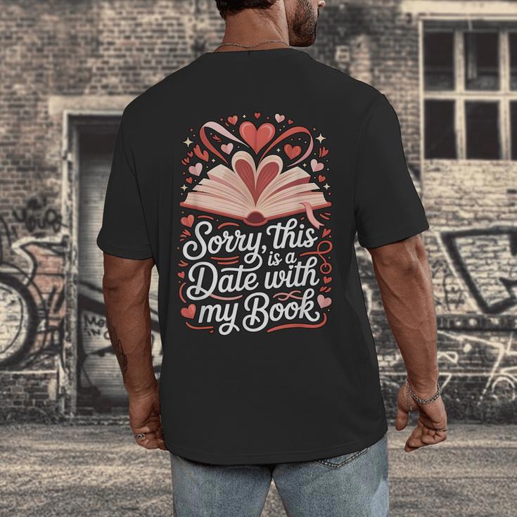 Sorry This Is a Date With My Book Valentine Men's Back Print T-Shirt Sorry This Is a Date With My Book Valentine Men's Back Print T-Shirt