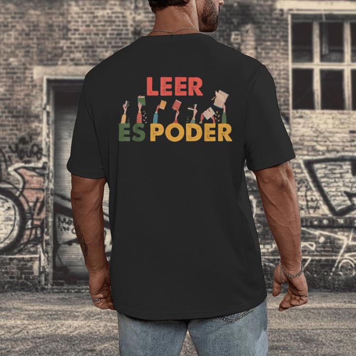 Spanish Reading Book Lover Teacher Maestra Leer Es Poder For Men Women Men's Back Print T-Shirt