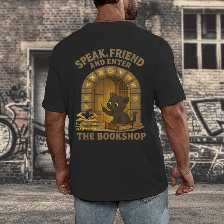 Speak Friend Enter Bookshop Magic Panther Men's Back Print T-Shirt Speak Friend Enter Bookshop Magic Panther Men's Back Print T-Shirt