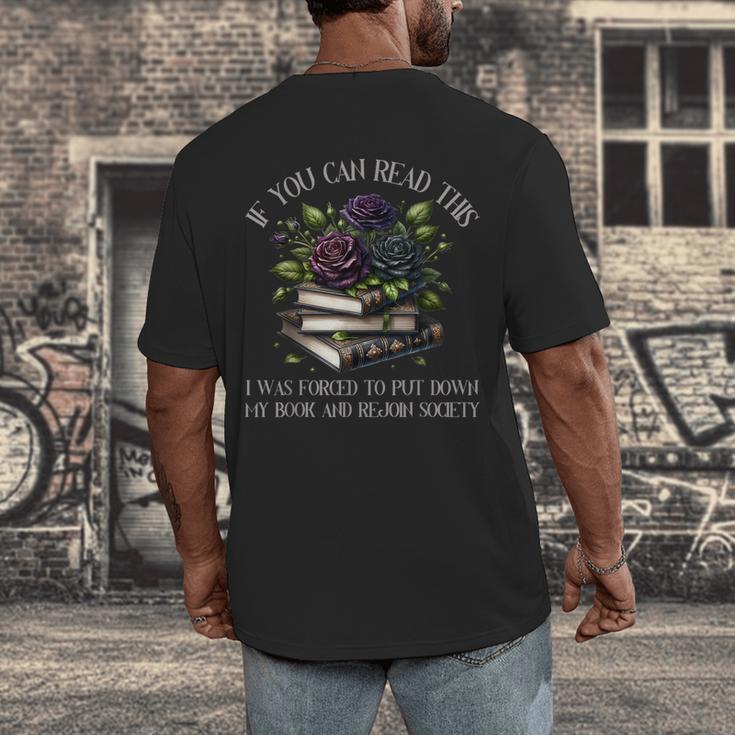 Spicy Books Put Down My Book Dark Romance Merch Bookish Men's Back Print T-Shirt