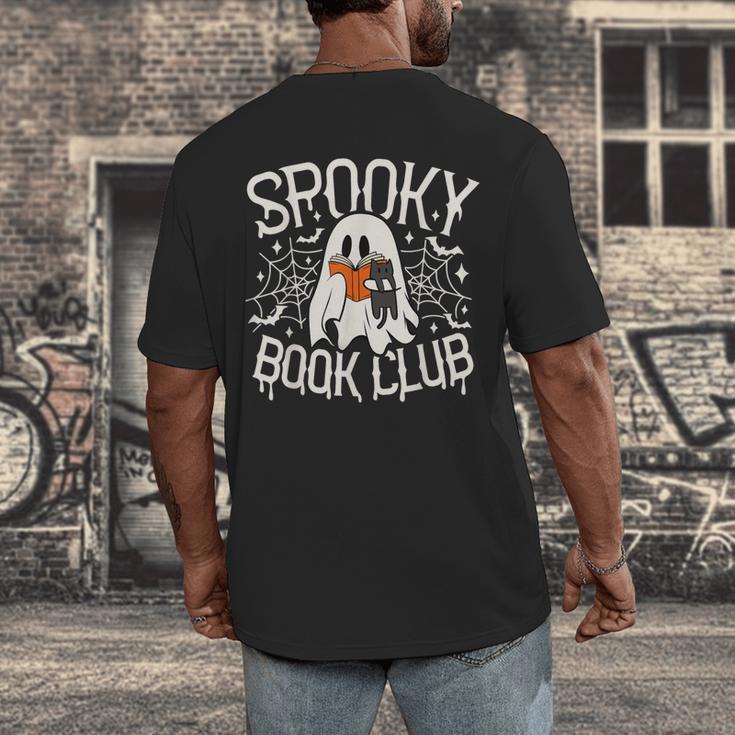 Spooky Book Club Cute Ghost Reading Book Halloween Costume Men's Back Print T-Shirt