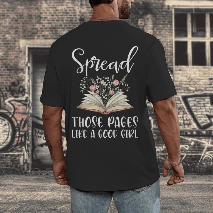 Spread Those Pages Like A Good Girl Bookworm Book Lover Men's Back Print T-Shirt Spread Those Pages Like A Good Girl Bookworm Book Lover Men's Back Print T-Shirt
